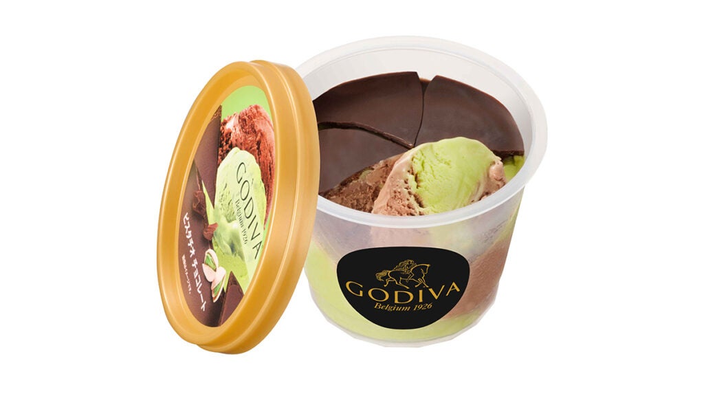 GODIVA カップアイス「ピスタチオ チョコレート」