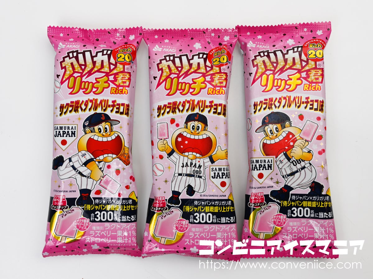 赤城乳業 ガリガリ君リッチ サクラ咲くダブルベリーチョコチップ味